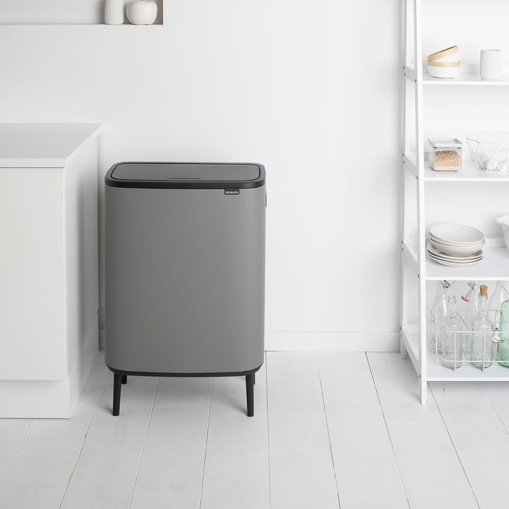 Pattumiera touch alta Bo 2x30 L, Mineral concrete grey Brabantia