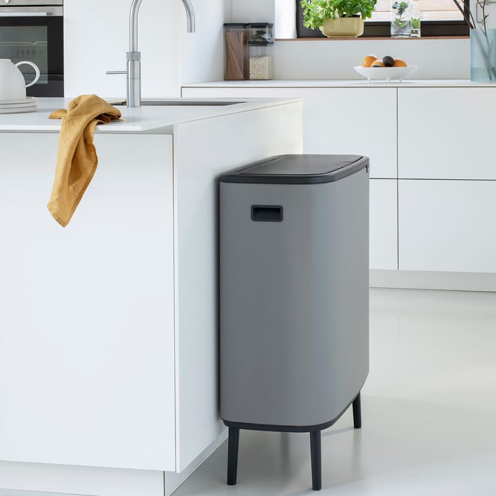 Pattumiera touch alta Bo 2x30 L, Mineral concrete grey Brabantia