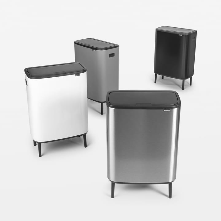 Pattumiera touch alta Bo 2x30 L, Mineral concrete grey Brabantia