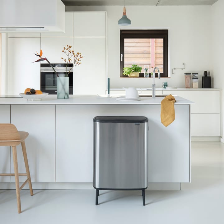 Pattumiera touch alta Bo 60 L, acciaio spazzolato opaco Brabantia