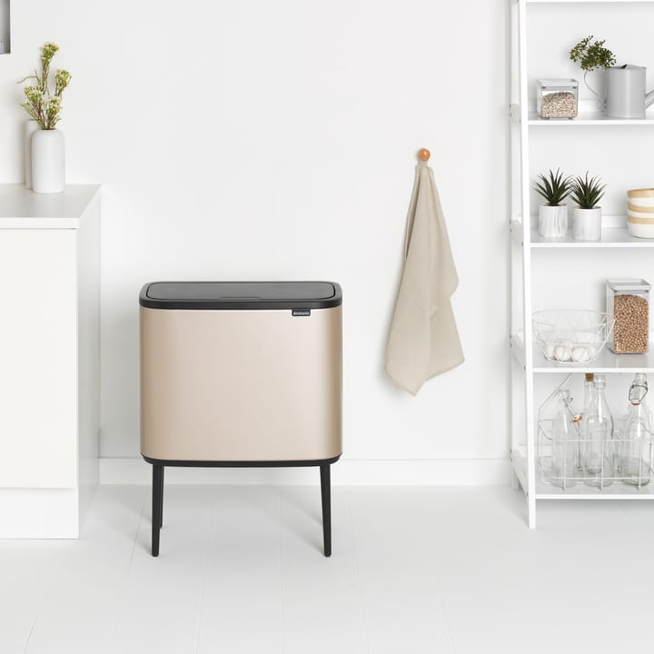 Pattumiera touch Bo 11+23 litri, Metallic Gold Brabantia