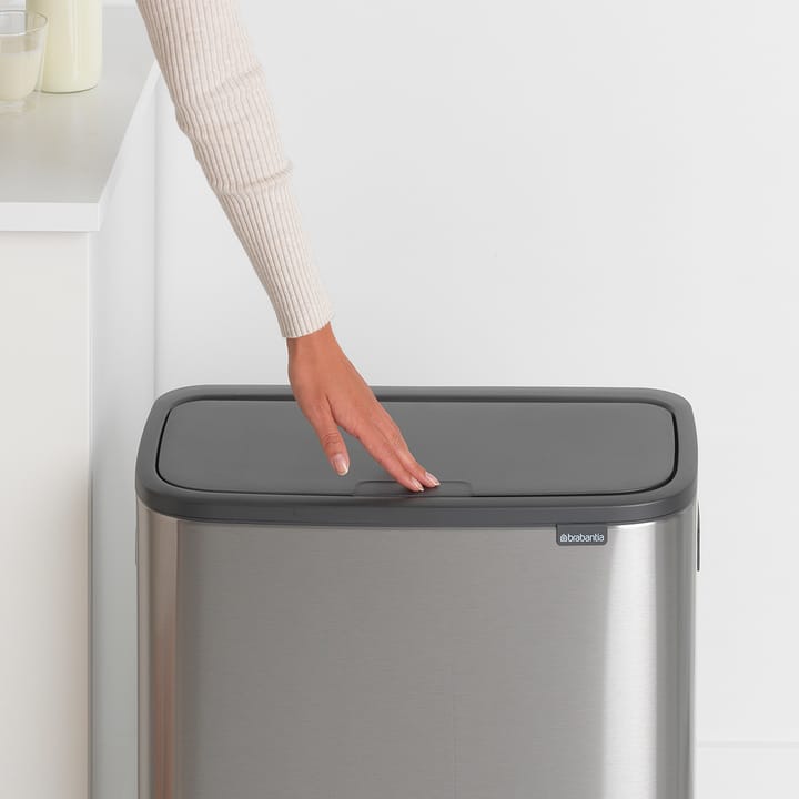 Pattumiera touch Bo 2x30 L, acciaio spazzolato opaco Brabantia