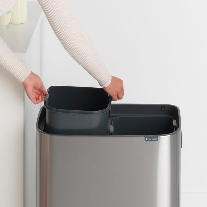 Pattumiera touch Bo 2x30 L, acciaio spazzolato opaco Brabantia