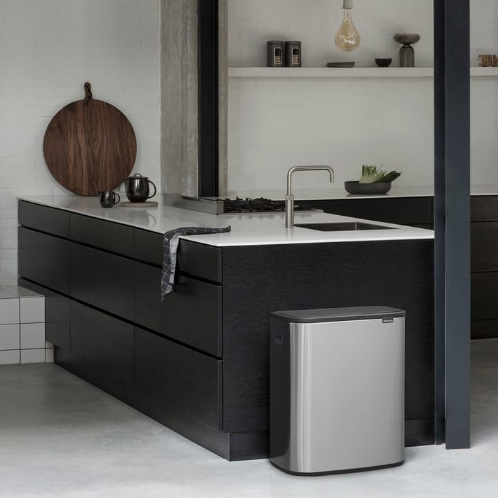 Pattumiera touch Bo 2x30 L, acciaio spazzolato opaco Brabantia