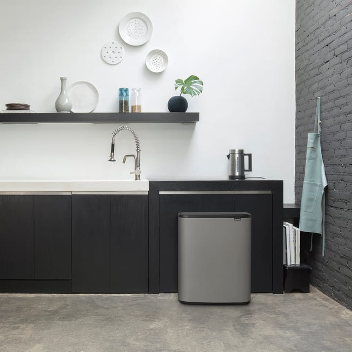 Pattumiera touch Bo 2x30 L, Mineral concrete grey Brabantia