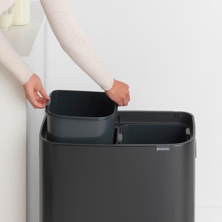 Pattumiera touch Bo 2x30 L, nero opaco Brabantia