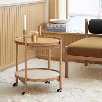 Tavolino con ruote Bølling, modello 50 cm - legno chiaro, base in rovere laccato nero - Brdr. Krüger