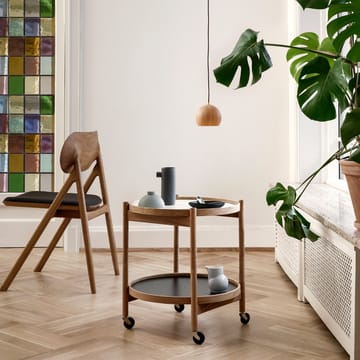 Tavolino con ruote Bølling, modello 50 cm - terra, base in rovere laccato nero - Brdr. Krüger