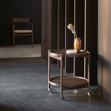 Tavolino con ruote Bølling, modello 50 cm - terra, base in rovere laccato nero - Brdr. Krüger