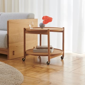 Tavolino con ruote Bølling, modello 60 cm - bianco e nero, base in faggio non trattato - Brdr. Krüger