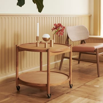 Tavolino con ruote Bølling, modello 60 cm - legno chiaro, base in noce oliato - Brdr. Krüger