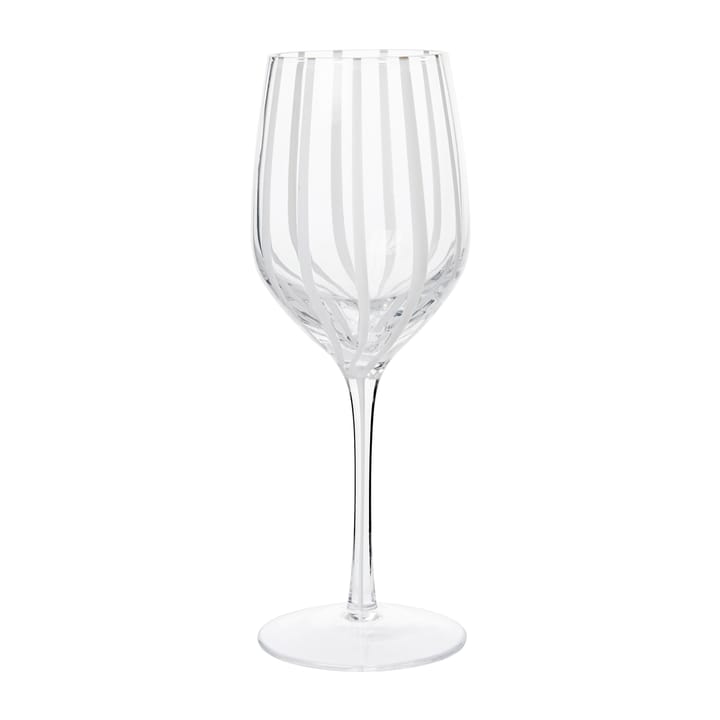 Bicchiere da vino bianco Stripe 35 cl - Clear-white stripes - Broste Copenhagen