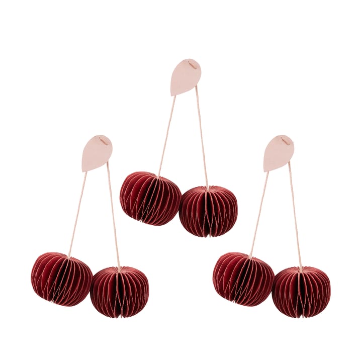 Decorazione Cherry, 3 pezzi - Rosso pompeiano - Broste Copenhagen