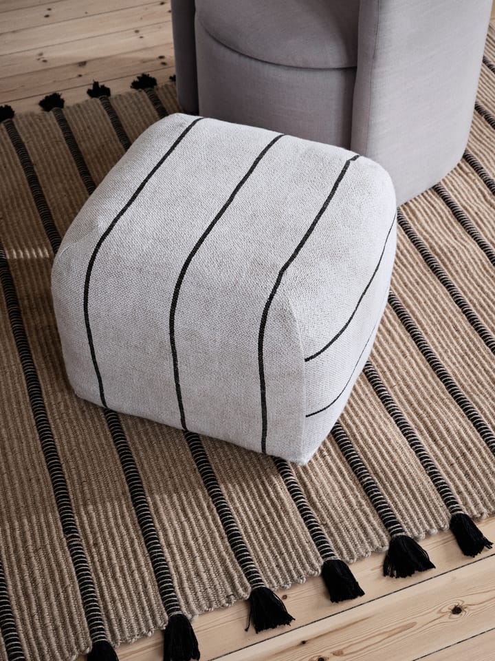 Pouf Sigrid 50x50 cm, Light beige-black Broste Copenhagen