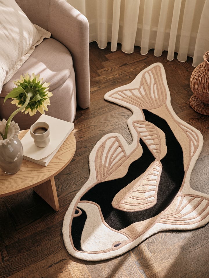 Tappeto Koi, 97x130 cm, Nero-beige Broste Copenhagen