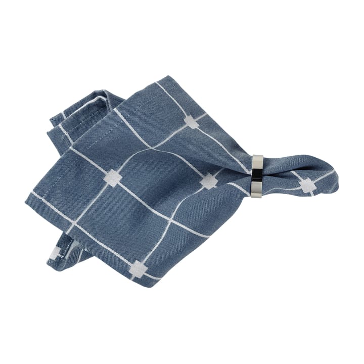 Tovagliolo in tessuto Tila 45x45 cm - Blu navy-bianco sporco - Broste Copenhagen