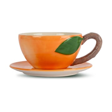 Coppia di tazza e piattino Peach - Arancio - Byon