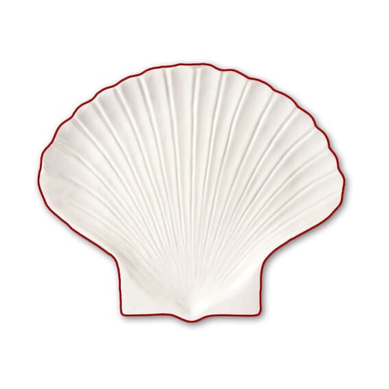 Piatto Shell Line S 13x16 cm - Bianco-rosso - Byon