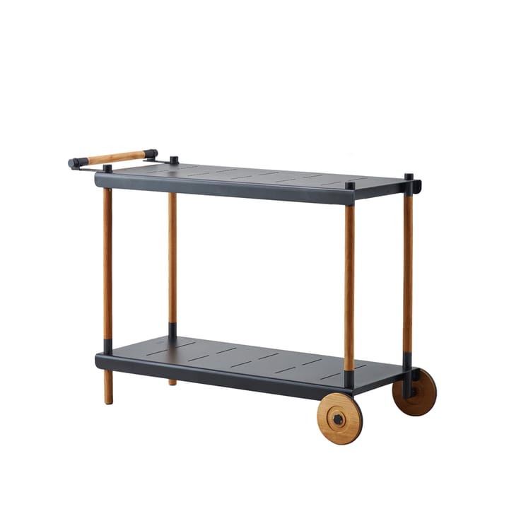 Carrello portavivande Frame - Grigio lava, supporto in teak - Cane-line