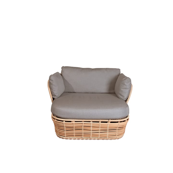 Poltrona lounge Basket, Naturale, incluso cuscini taupe Cane-line