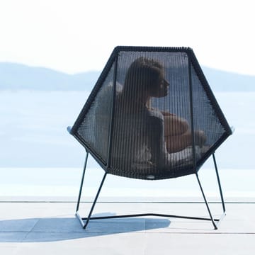 Poltrona lounge Breeze con schienale alto intrecciata - Nero - Cane-line