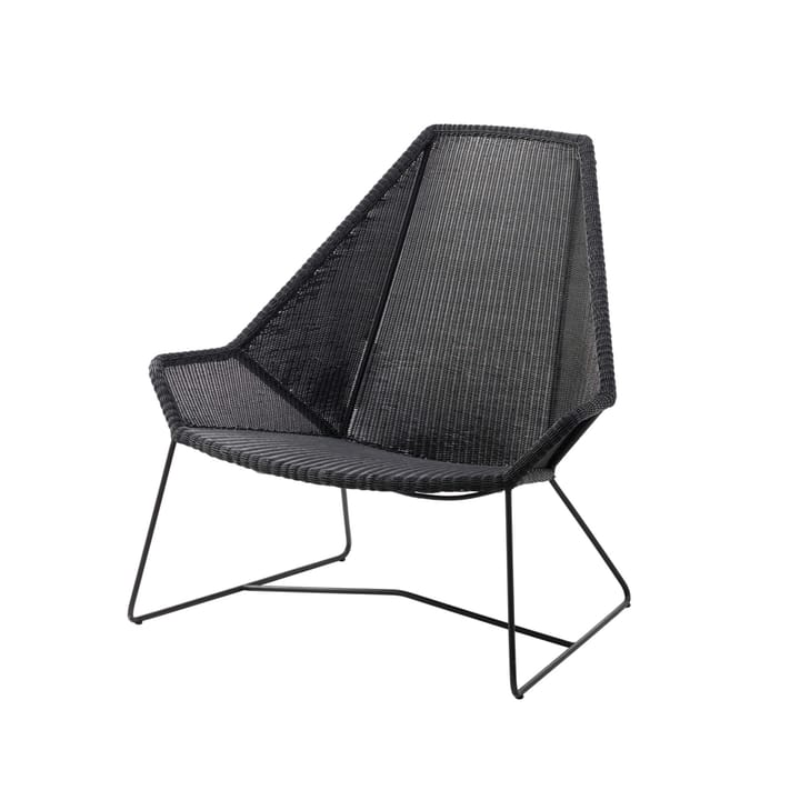 Poltrona lounge Breeze con schienale alto intrecciata - Nero - Cane-line