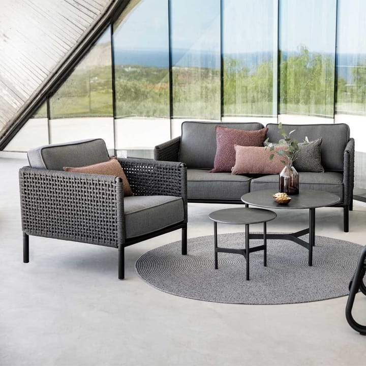 Poltrona lounge Encore - Cane-Line Airtouch grigio lava/grigio scuro, incl. cuscini - Cane-line