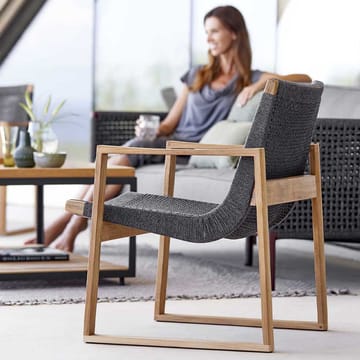 Poltrona lounge Endless - Grigio scuro, supporto in teak - Cane-line