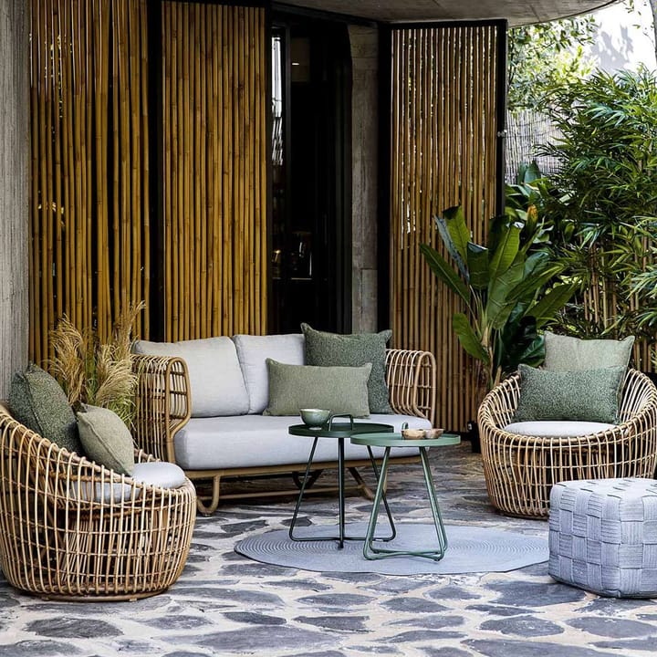 Poltrona Nest Round, Cane-Line Natté grigio chiaro, rattan Cane-line