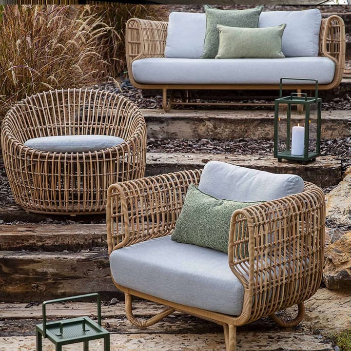 Poltrona Nest Round, Cane-Line Natté grigio chiaro, rattan Cane-line