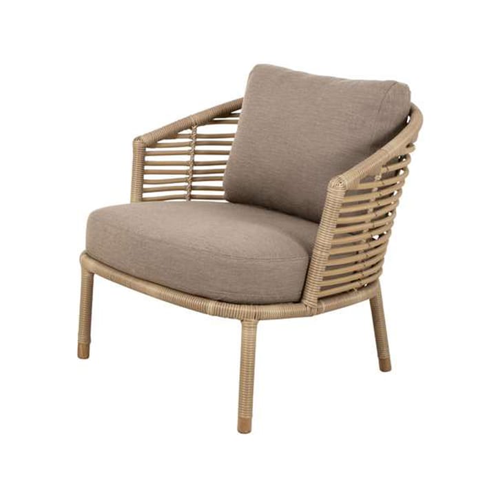 Poltrona Sense Lounge - Cane-Line Natté taupe, naturale, inclusi cuscini taupe - Cane-line