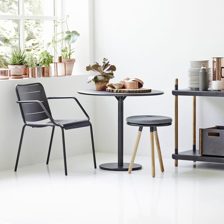 Tavolino da caffè Go Ø80 cm, Grigio chiaro-bianco Cane-line