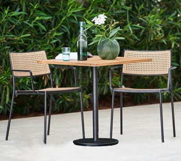 Tavolino da caffè Go in teak 72x72 cm - Cavalletto grigio lava - Cane-line