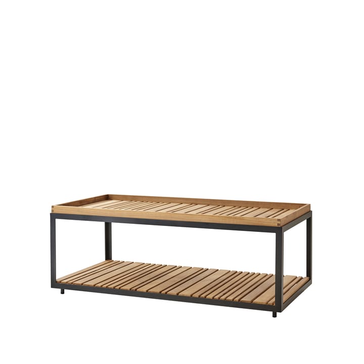 Tavolino da salotto Level in teak 62x122 cm - Grigio lava - Cane-line