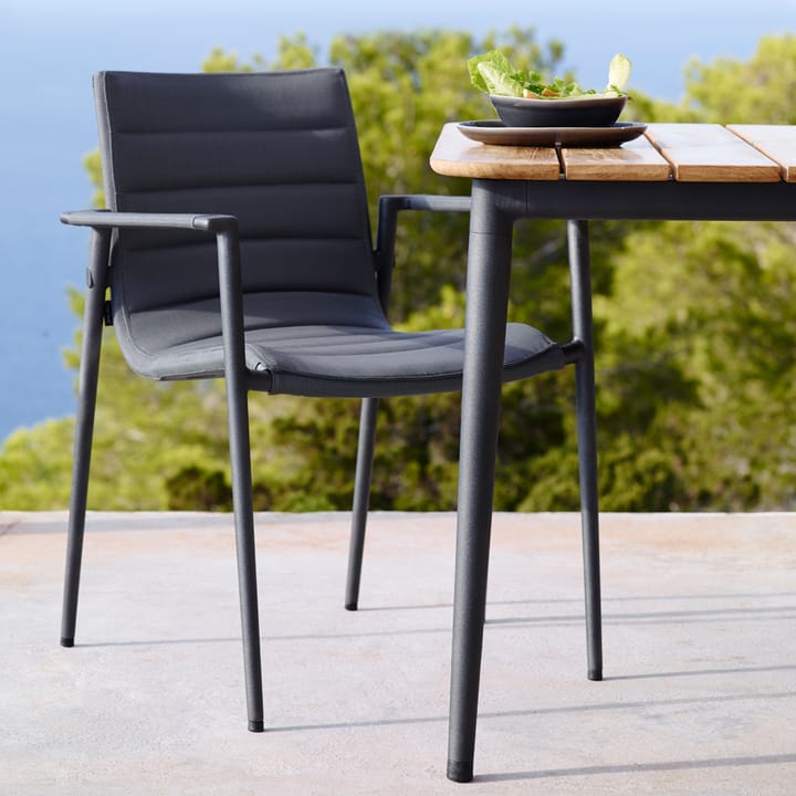 Tavolo da pranzo Core in teak 274x100x74 cm, Cavalletto grigio lava Cane-line