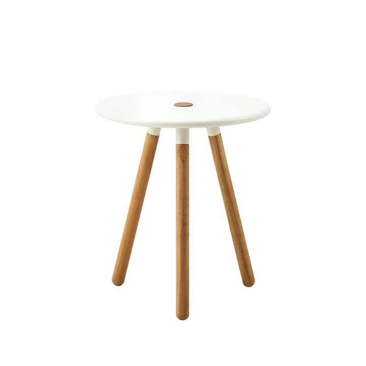 Tavolo/seggio Area Ø40 cm - Bianco, gambe in teak - Cane-line