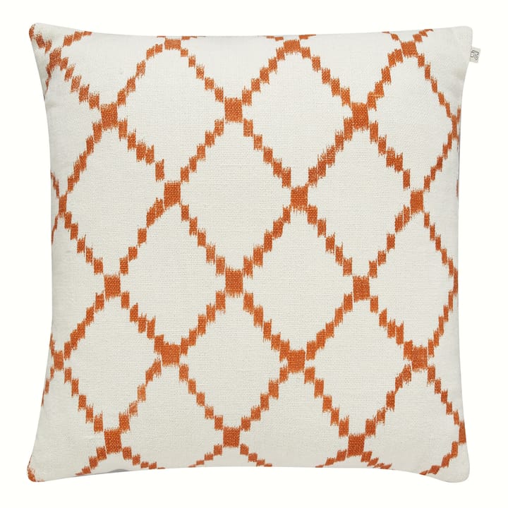 Copricuscino Ikat Kerela 50x50 cm - Bianco - jaffa orange - Chhatwal & Jonsson