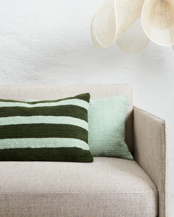 Federa per cuscino Stripe Linen Boucle 40x60 cm, Cactus green-aqua Chhatwal & Jonsson