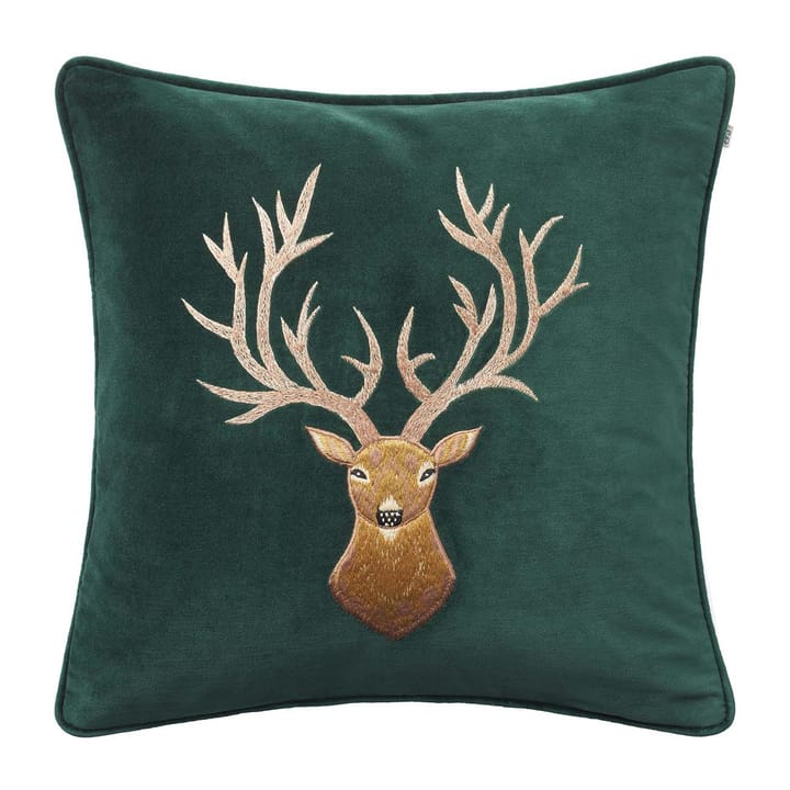 Fodera Embroidered Reindeer 50x50 cm - Verde - Chhatwal & Jonsson