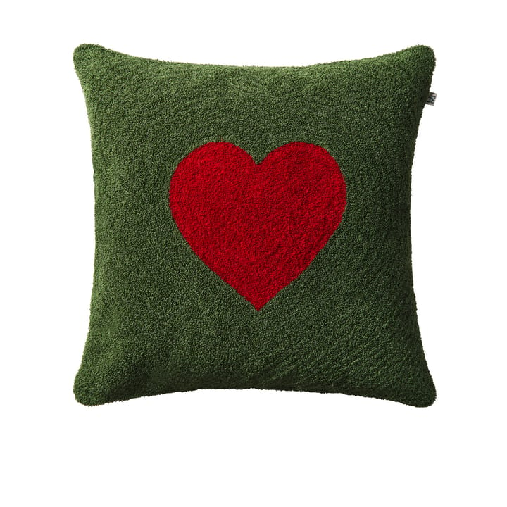 Fodera per cuscino Love 50x50 cm - Verde foresta-rosso - Chhatwal & Jonsson