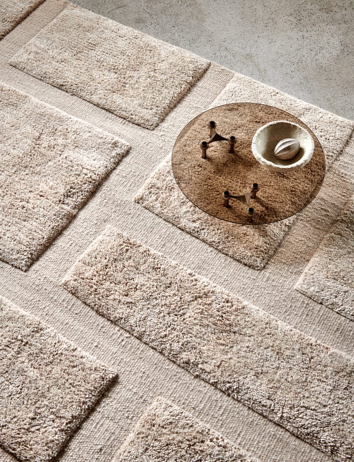 Tappeto in lana Bricks, 170x230 cm, Beige Classic Collection