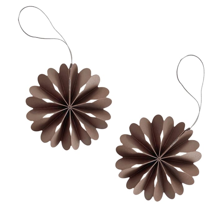 2 ciondoli per albero di Natale Paper Flowers - Coffee - Cooee Design