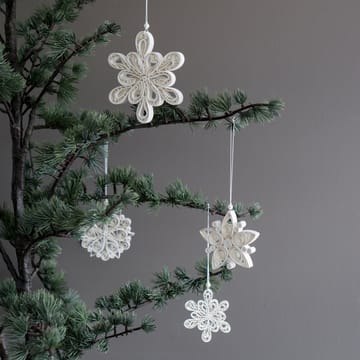 Ciondolo per albero di Natale Light Flake (fiocco di neve) bianco - Grande Ø 12 cm - DBKD