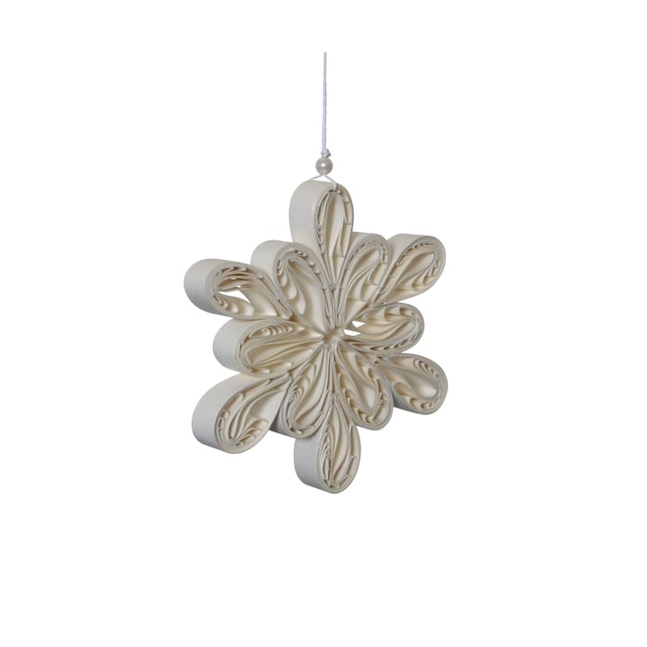 Ciondolo per albero di Natale Light Flake (fiocco di neve) bianco - piccolo Ø8 cm - DBKD