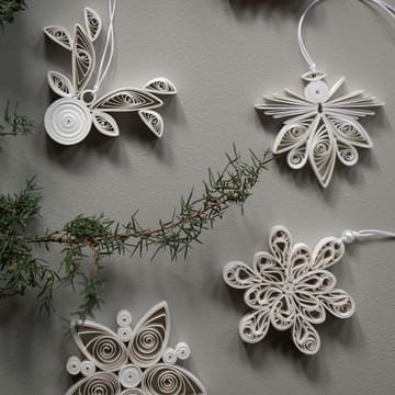 Ciondolo per albero di Natale Light Flake (fiocco di neve) bianco - piccolo Ø8 cm - DBKD