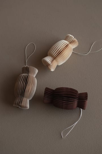 Decorazione natalizia di carta a forma di caramella - Beige - DBKD