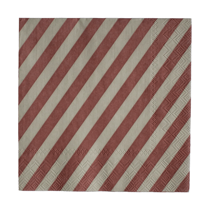 Tovagliolo di carta Stripe 33x33 cm confezione da 20
 - Rosso scuro - DBKD