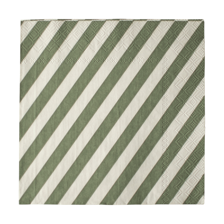 Tovagliolo di carta Stripe 33x33 cm confezione da 20
 - Verde - DBKD