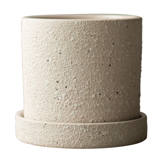 Vaso Ø10 cm con sottovaso Grow - Creme structure - DBKD