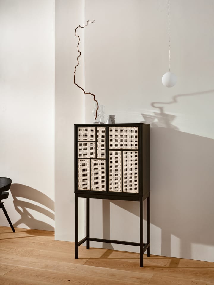 Vetrinetta Air, nero, legno di rattan Design House Stockholm